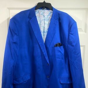 Royal blue, big and tall with removable black hanky!